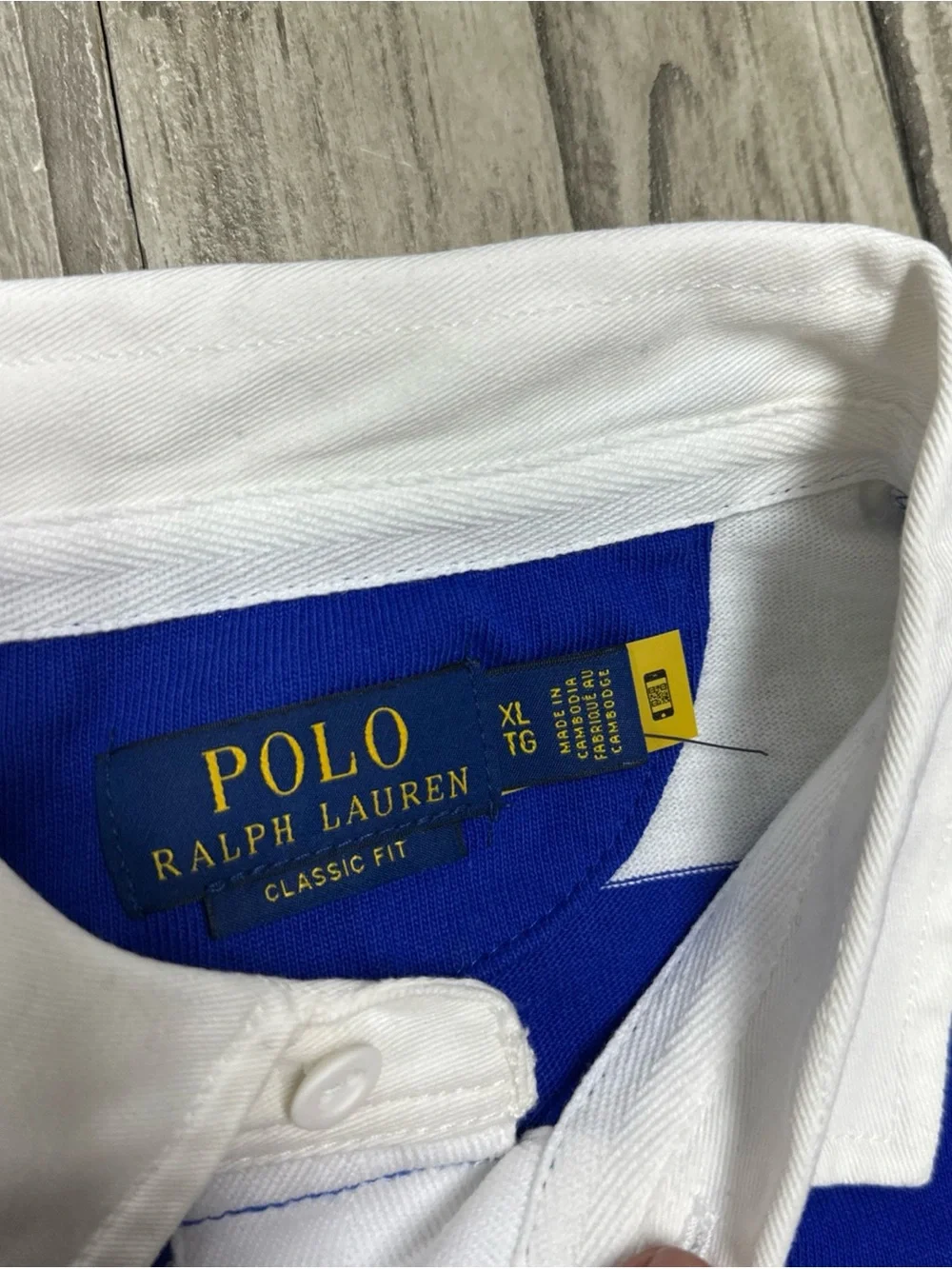 Polo Ralph Lauren Men's Classic Fit Rugby Long Sleeve Polo Shirt Blue White NWOT